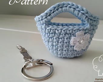 Crochet keychain pattern, Instant download pattern, Crochet bag keychain pattern, Tote bag keychain, crochet pattern