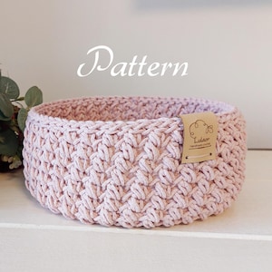 Pattern for crochet basket, crochet pattern, round basket, diy pattern, storage bin pattern, Zotty basket pattern, sturdy basket