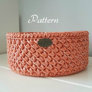 Pattern for crochet basket, crochet pattern, round basket, diy pattern, storage bin pattern, Tiger basket pattern, sturdy basket