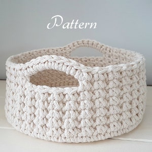 Pattern for crochet basket, crochet pattern, round basket, diy pattern, storage bin pattern, Lace basket pattern, sturdy basket