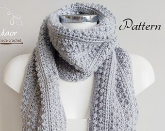 Pattern for crochet scarf, DIY crochet, PDF file for how to crochet a scarf, long scarf, Easy pattern, Men and woman scarf