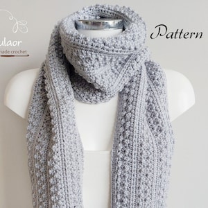 Pattern for crochet scarf, DIY crochet, PDF file for how to crochet a scarf, long scarf, Easy pattern, Men and woman scarf