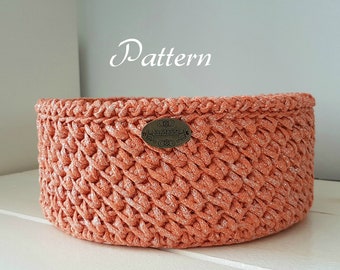 Pattern for crochet basket, crochet pattern, round basket, diy pattern, storage bin pattern, Tiger basket pattern, sturdy basket