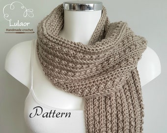 Pattern for crochet scarf, DIY crochet, PDF file for how to crochet a scarf, long scarf, Fringe scarf, Easy pattern, Men and woman scarf