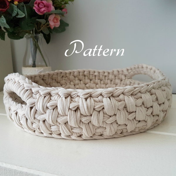 Pattern for crochet basket,crochet tshirt yarn basket pattern, crochet patterns, round basket pdf downlaod, easy crochet pattern,mika basket