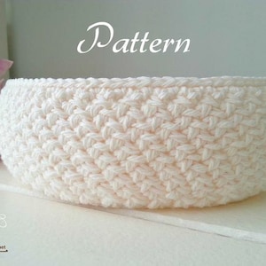 Pattern for crochet basket, crochet pattern, round basket, diy pattern, storage bin pattern, sharon basket pattern, white basket