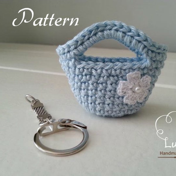 Crochet keychain pattern, Instant download pattern, Crochet bag keychain pattern, Tote bag keychain, crochet pattern