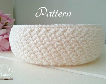 Pattern for crochet basket, crochet pattern, round basket, diy pattern, storage bin pattern, sharon basket pattern, white basket