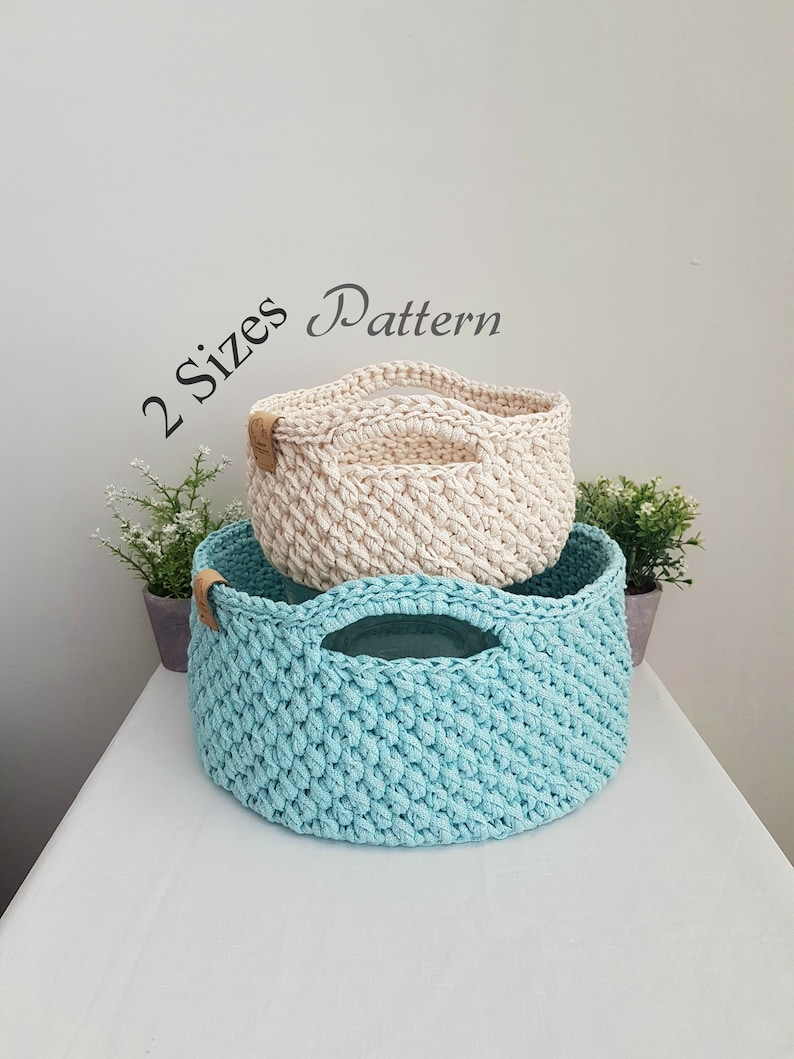 Pattern for Crochet Baskets in 2 Sizes Joy Baskets Crochet Etsy