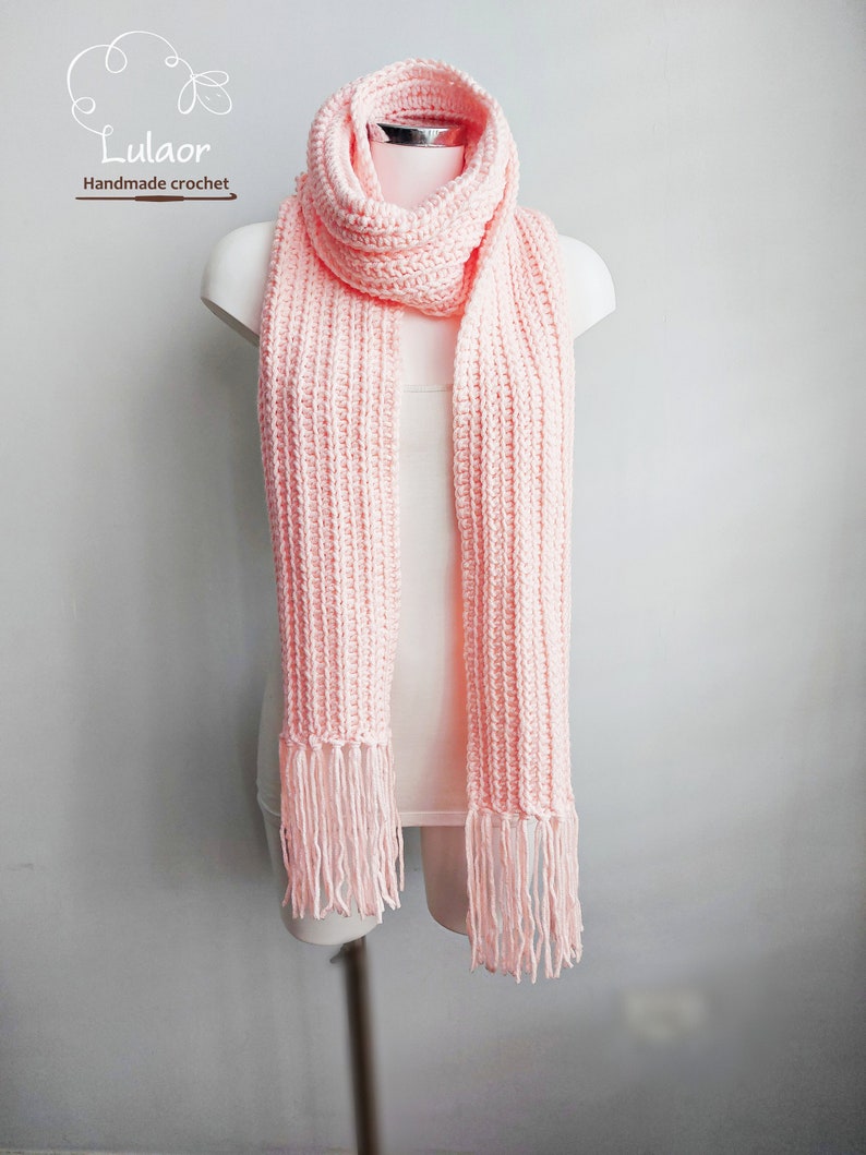 Pattern for crochet scarf, DIY crochet, PDF file for how to crochet a scarf, long scarf, Easy pattern, Men and woman scarf, bulky scarf image 2