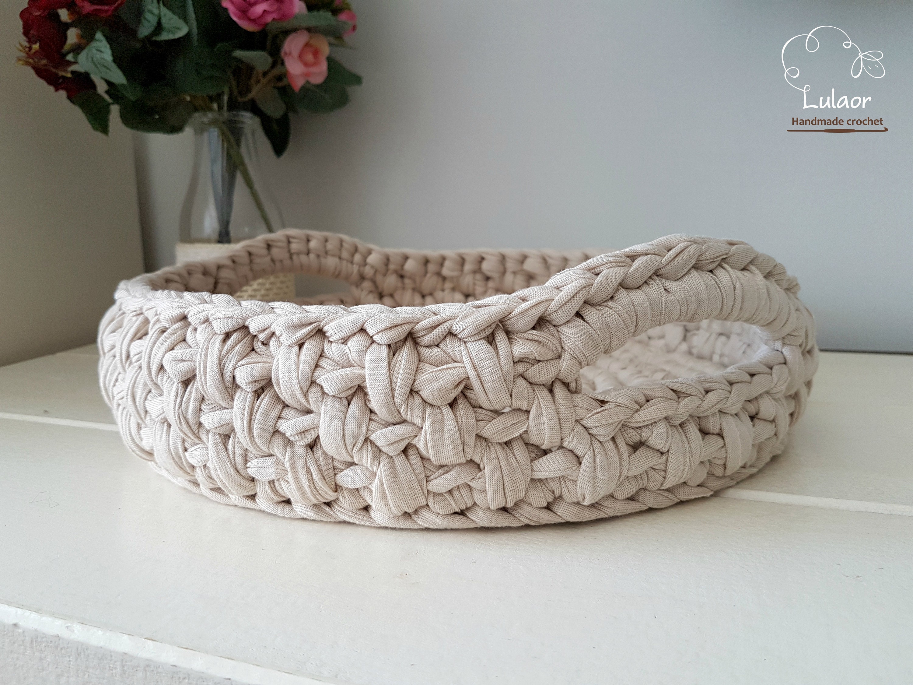 Ravelry: How to Cut T-shirt Yarn and Crochet a Basket pattern by Naztazia