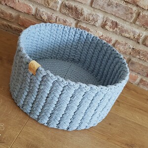 Pattern for crochet large basket, storage basket, blue basket, DIY basket, easy to make, big basket, t-shirt yarn basket image 10