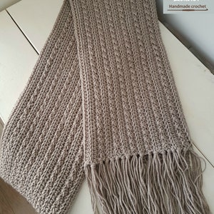 Pattern for crochet scarf, DIY crochet, PDF file for how to crochet a scarf, long scarf, Fringe scarf, Easy pattern, Men and woman scarf image 8