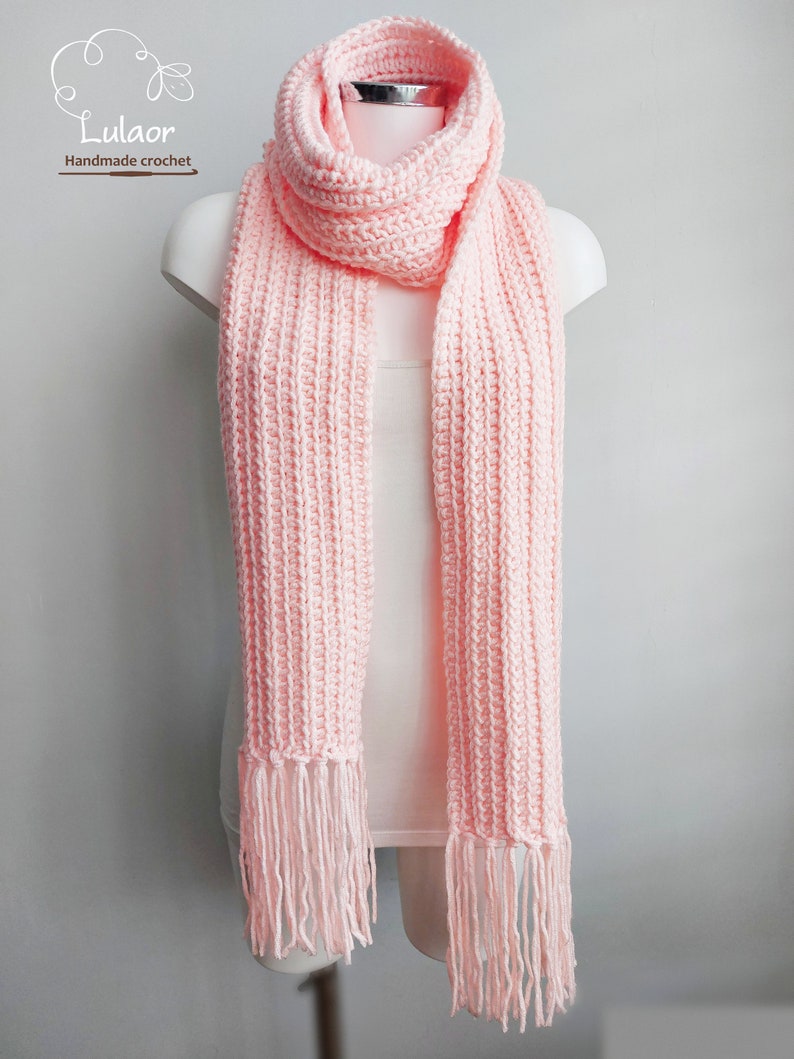 Pattern for crochet scarf, DIY crochet, PDF file for how to crochet a scarf, long scarf, Easy pattern, Men and woman scarf, bulky scarf image 3