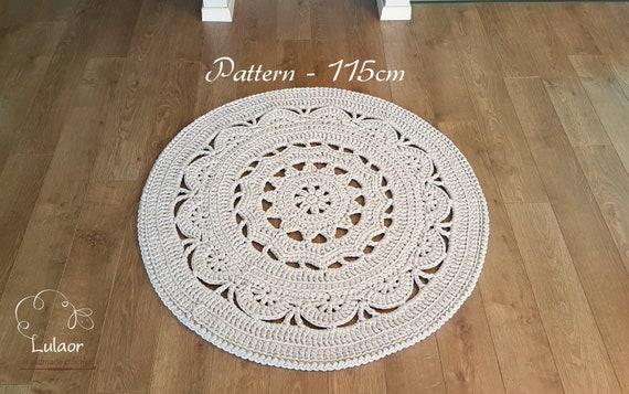 Yona Crochet Rug Pattern: 45.2" T-Shirt Yarn Doily (PDF)