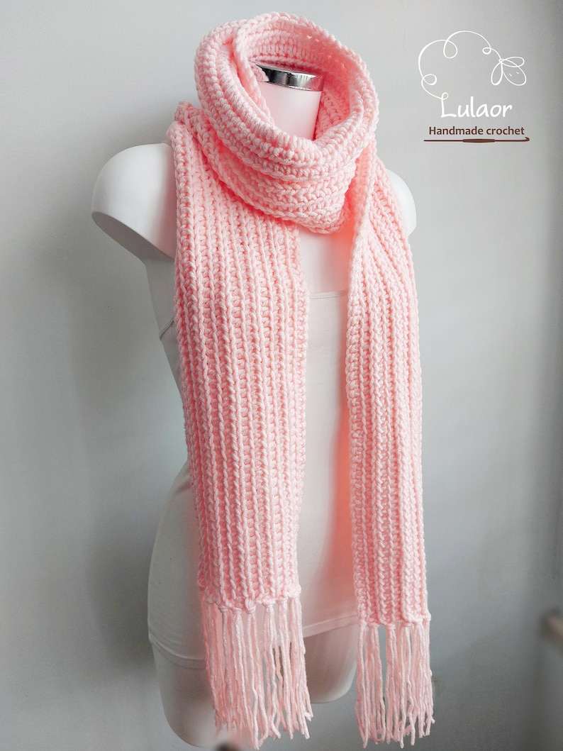 Pattern for crochet scarf, DIY crochet, PDF file for how to crochet a scarf, long scarf, Easy pattern, Men and woman scarf, bulky scarf image 4