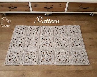 Crochet Square Rug Pattern: T-Shirt Yarn DIY (PDF Pattern)