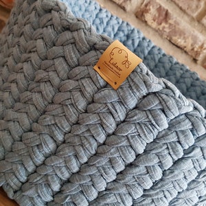 Pattern for crochet large basket, storage basket, blue basket, DIY basket, easy to make, big basket, t-shirt yarn basket image 9
