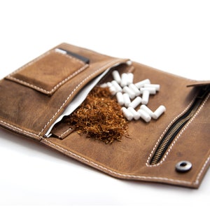 35G Tobacco pouch made of genuine buffalo leather Tobacco Bag Tobacco Pouch Made of genuine buffalo leather Designed in Berlin SmokingBag image 5