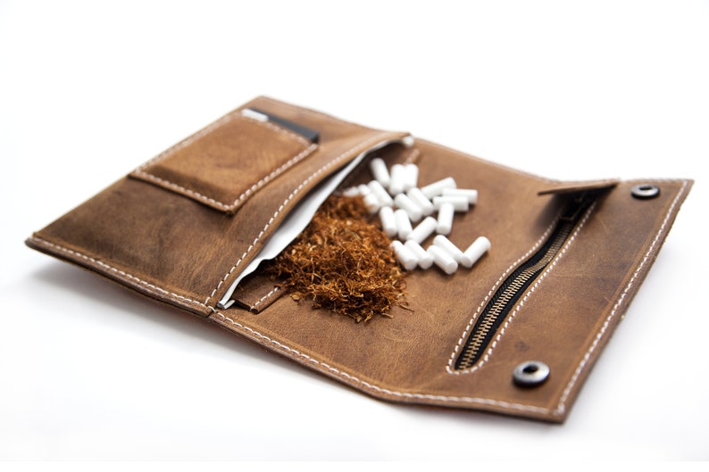 35G Tobacco pouch made of genuine buffalo leather Tobacco Bag Tobacco Pouch Made of genuine buffalo leather Designed in Berlin SmokingBag image 5