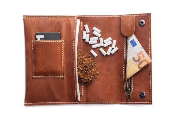 35G * Brown Tobacco Pouch Made of Genuine Cowhide - Tobacco Bag - Tobacco  Pouch - Made of Genuine Cowhide - Designed in Berlin - Smokingbag