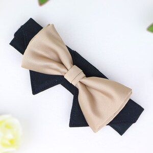 Pajarita para cuello de camisa de perro | Collar de perro para boda con pajarita | Pajarita para perro portador de anillos | Oro negro | con cierre de velcro imagen 8