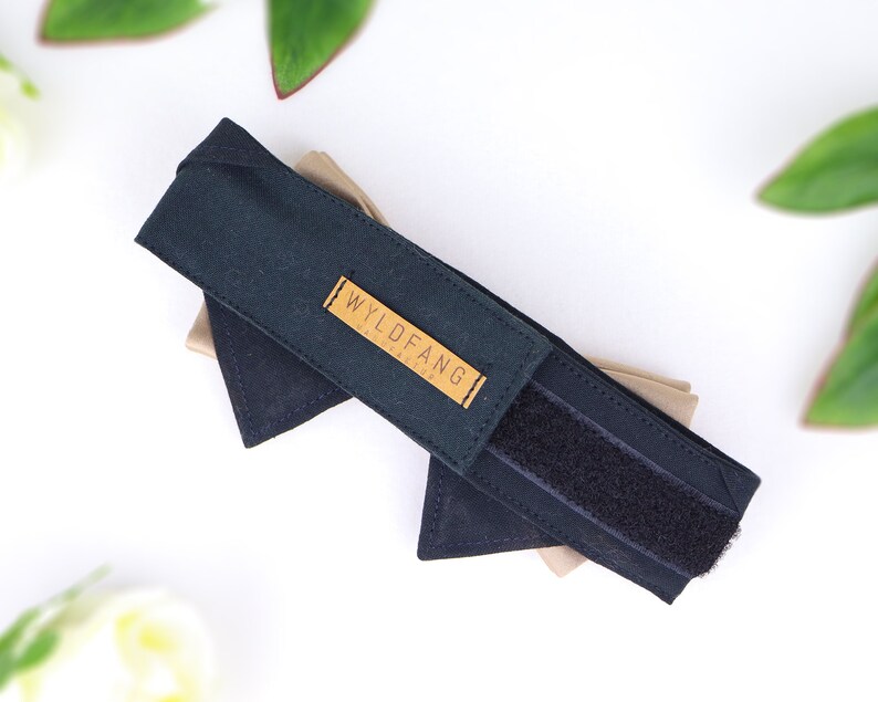 Pajarita para cuello de camisa de perro | Collar de perro para boda con pajarita | Pajarita para perro portador de anillos | Oro negro | con cierre de velcro imagen 9