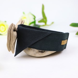 Pajarita para cuello de camisa de perro | Collar de perro para boda con pajarita | Pajarita para perro portador de anillos | Oro negro | con cierre de velcro imagen 5