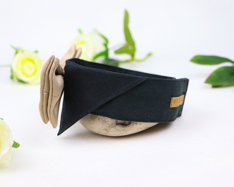 Pajarita para cuello de camisa de perro | Collar de perro para boda con pajarita | Pajarita para perro portador de anillos | Oro negro | con cierre de velcro imagen 5