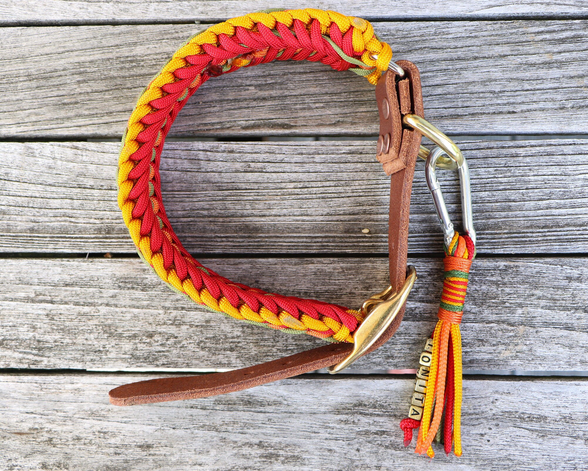 Adjustable braided dog collar made from genuine paracord and Etsy