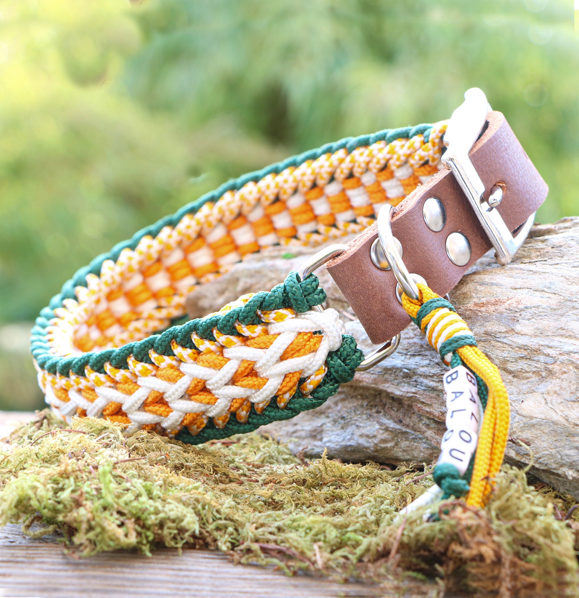 Paracord dog collar with nameplate hotsell
