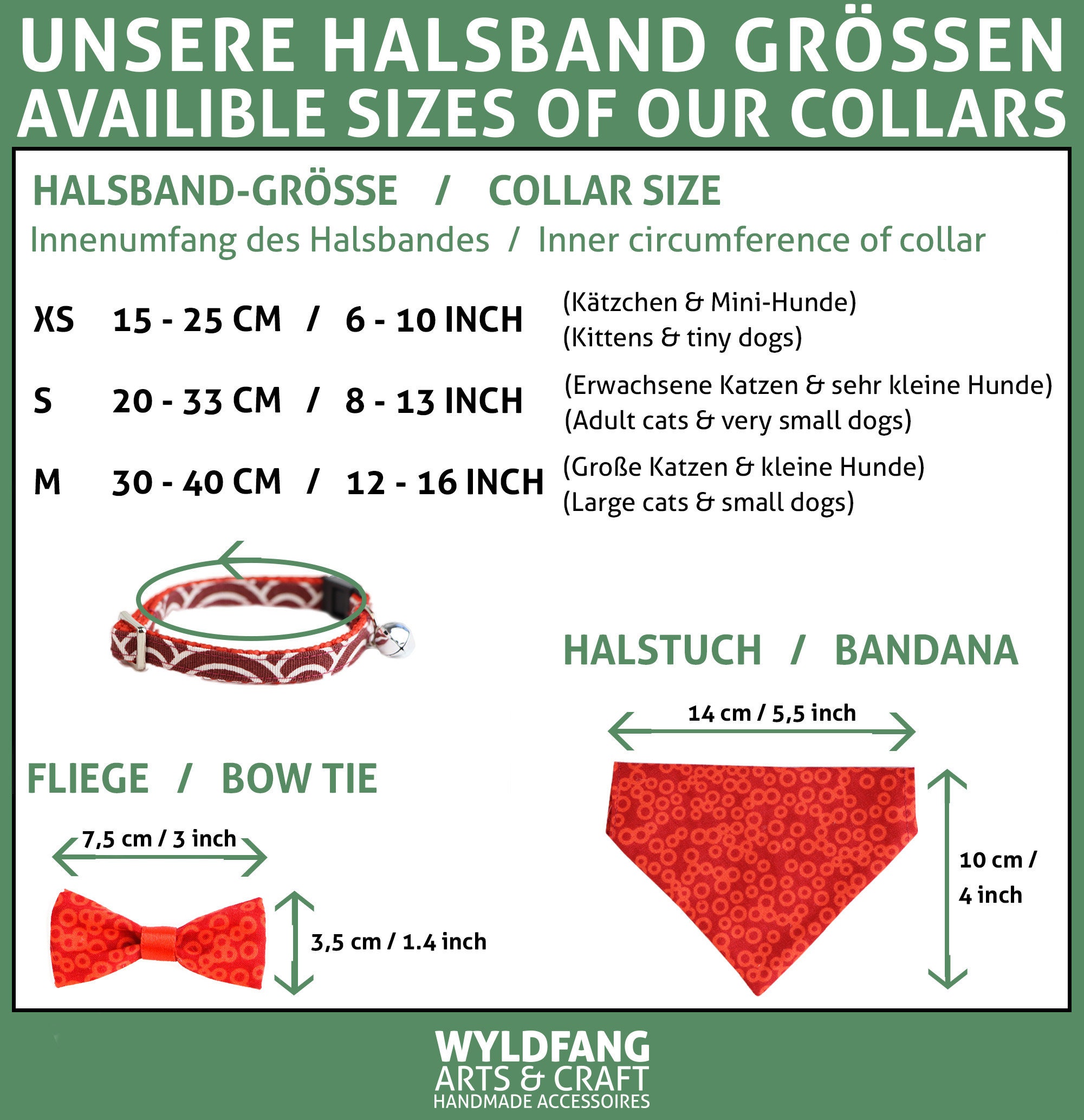Red and Green Checkered Breakaway Cat Collar, Kitten Collar, Bow Tie or ...