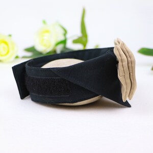 Pajarita para cuello de camisa de perro | Collar de perro para boda con pajarita | Pajarita para perro portador de anillos | Oro negro | con cierre de velcro imagen 3