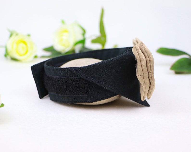 Pajarita para cuello de camisa de perro | Collar de perro para boda con pajarita | Pajarita para perro portador de anillos | Oro negro | con cierre de velcro imagen 3