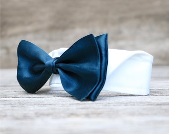 Coleira elegante para cachorro de casamento com gravata borboleta * com fecho de velcro