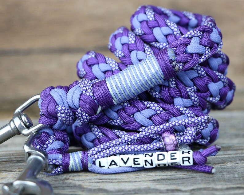 Lavender Lead Rope Braided Paracord Horse Lead Rope,with Panic Hook or Carabiner, Colour ...