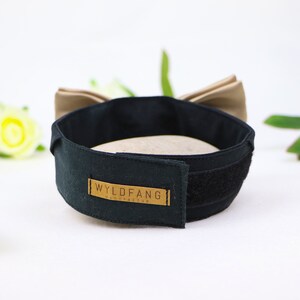 Pajarita para cuello de camisa de perro | Collar de perro para boda con pajarita | Pajarita para perro portador de anillos | Oro negro | con cierre de velcro imagen 4