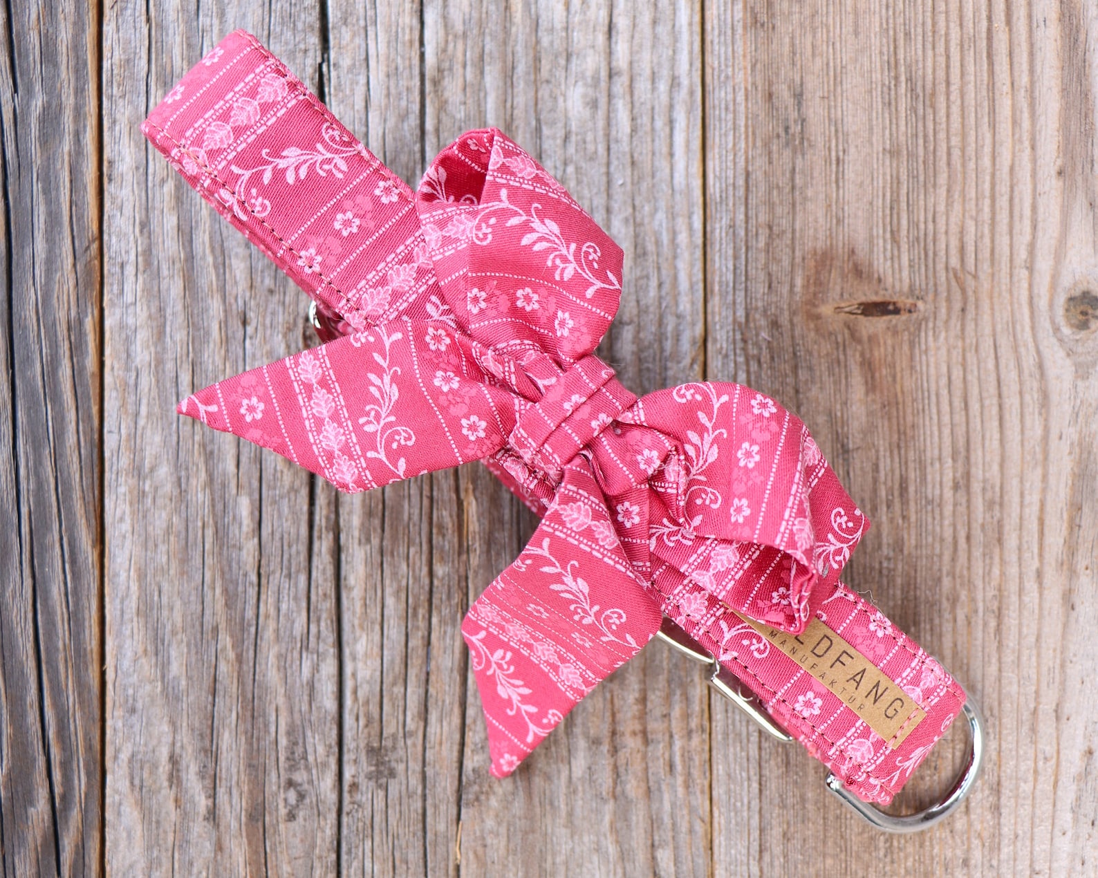 Cute Ribbon Dog Collar Bow Collar Made With Rose Coloured Etsy