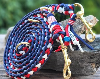パーソナライズされたパラコード®犬用リード、名前タグ付き、防水