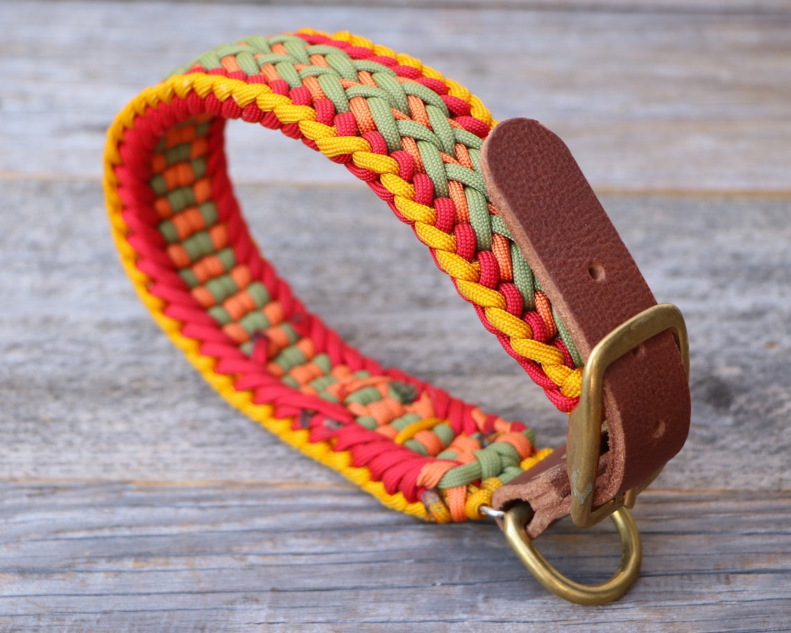 Adjustable braided dog collar made from genuine paracord and Etsy