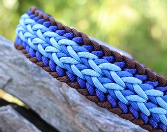 名前入りパラコード®犬用首輪、ブラウン、ネイビー、ロイヤルブルー