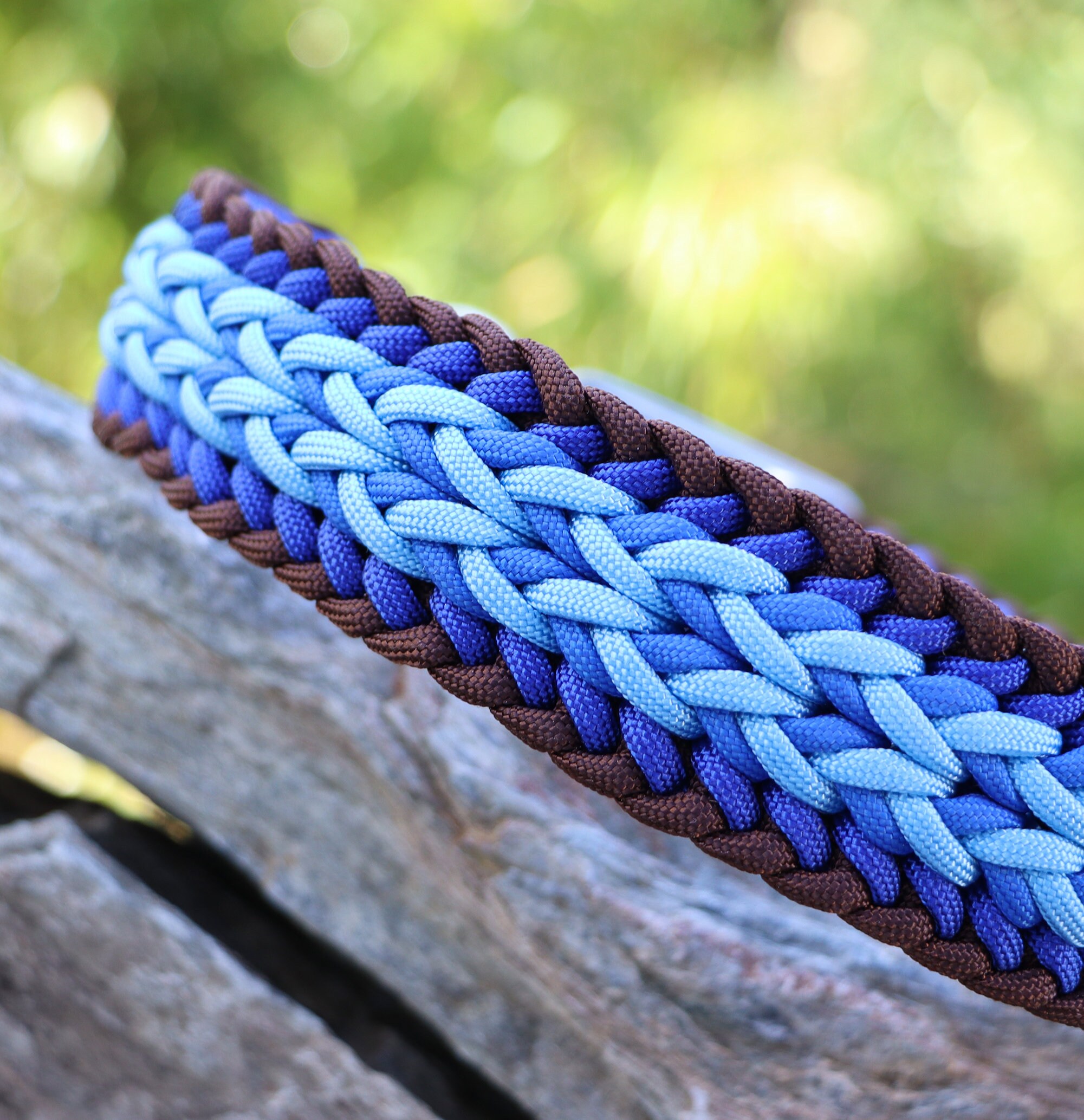 名前入りパラコード®犬用首輪、ブラウン、ネイビー、ロイヤルブルー