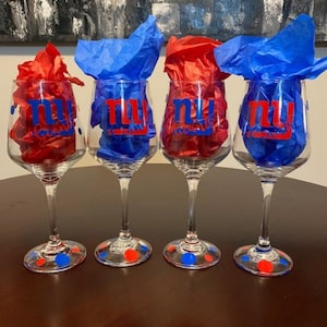 New York Giants, Sports Team Glassware, Football Glasses, Sports Team Gifts, Football Gifts, Giants Gifts