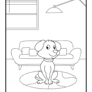 ぬり絵 - 犬のインスタントデジタルダウンロード
