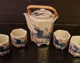 Asian Tea Set with Four Cups