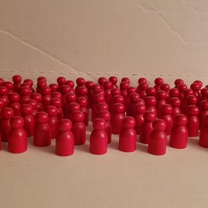 Game Pieces; Red Wooden Game Pieces