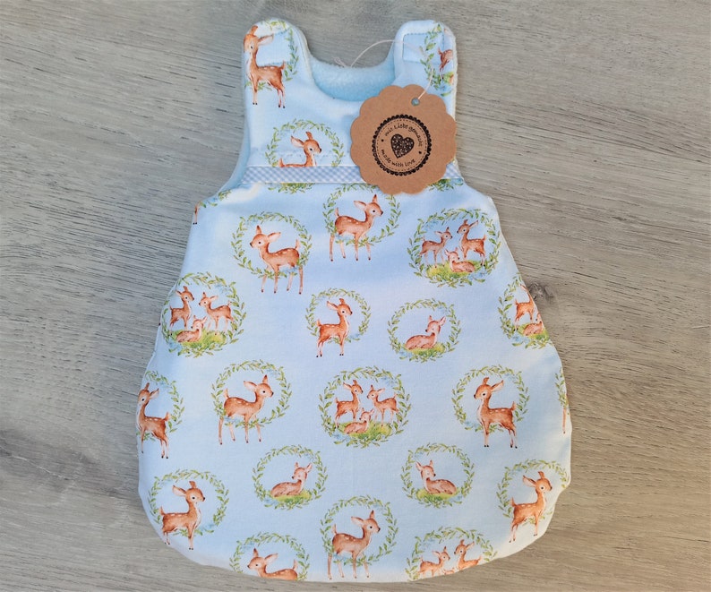 Puppenschlafsack Puppenkleidung Puppenkleider Puppenkleid ca.32 33 cm Puppe Bambi hellblau