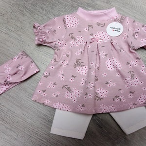 Puppenkleidung Sommeroutfit Puppenkleid Puppenkleider Puppenhose Puppenshirt Puppenmütze Puppenhaarband 32 33 cm Babypuppe Bild 4