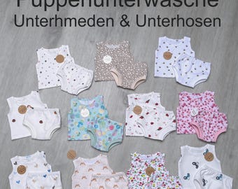 Puppenkleidung Puppenkleid  Puppenunterhose Puppenunterhemd Puppenunterwäsche 32-33 cm Puppe