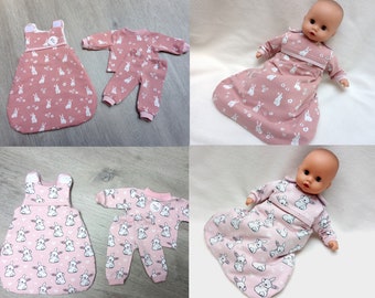 Puppenschlafsack Puppenschlafanzug Puppenkleidung Puppenkleider Puppenkleid  32 -33 cm Babypuppe